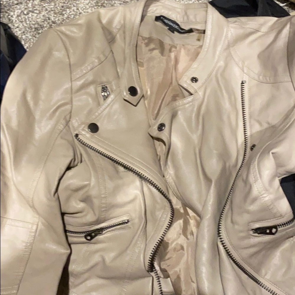 Tan leather jacket gently used!